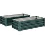 Set of Two 110 x 65cm Steel Planter Boxes - Green Image 4