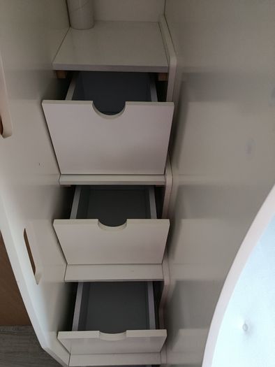 Double & Single Bunk Bed with Stairs