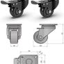 Heavy Duty Castor Wheels with 4 Brakes + Screws - 50mm up to 200KG Image 5