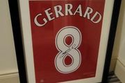 Steven Gerrard signed and framed Liverpool shirt