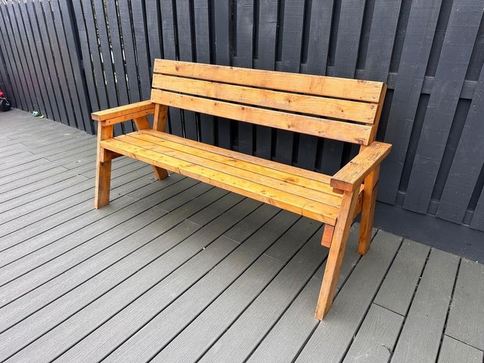 handmade wooden bench