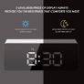 NEW SALE | LED Digital Mirror Alarm Clock with Temperature & Date Calendar for Bedside, Bedroom, Office, Snooze, Adjustable Brightness Image 5