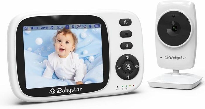 Baby Monitor with Camera and Night Vision,3.2inch Screen Wireless Video Baby Monitor with Rechargeable Battery, VOX Mode, Temperature Monitoring,Two-Way Audio,Soothing Sounds & Lullabies