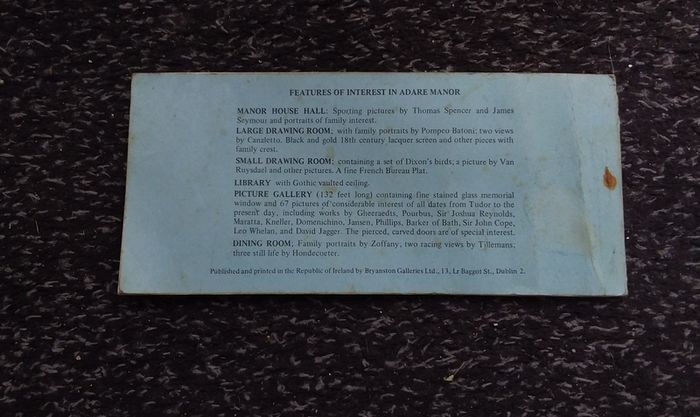 Ireland Postcards : Adare Manor Booklet , Six Postcard Views " Exterior and Interior