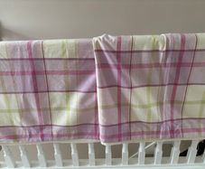 Laura Ashley checked cream pink purple and green Curtains