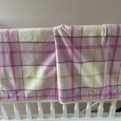 Laura Ashley checked cream pink purple and green Curtains