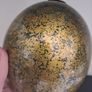 South African Ostrich Egg Ornament Green and Gold Crackle Finish Image 6