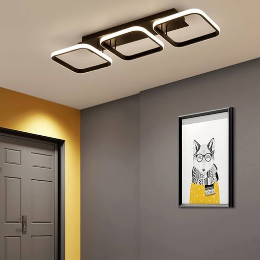 Ceiling Light 3 Rectangles LED Latest Personality Simple White Black Aisle Light for Hallway Entrance Office Bedroom Kitchen Living Room 33W