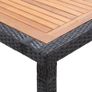 Garden Table Black 200x200x74 cm Poly Rattan and Acacia Wood Image 4