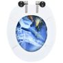 WC Toilet Seats 2 pcs with Soft Close Lids MDF Dolphins Design Image 6