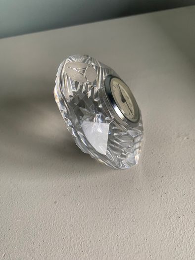 Vintage crystal glass Desk clock