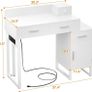 Dressing Table Vanity Desk with 4 Storage Drawers - Modern Makeup Desk with Charging Station, Vanity Desk with Reversible Cabinet Table Set with Divided Organizers for Women Girls Image 3
