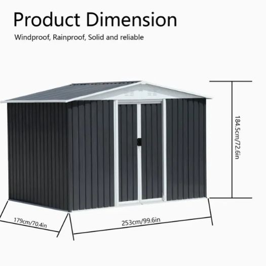 Metal Garden Shed 8x6FT