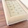 Luxury Custom-Made Velvet Ottoman Coffee Table with Glass Top Image 3