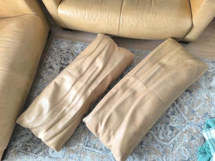 Premium Italian Real Leather Two Sofa Set 2 x 2 Seater Matte Finish
