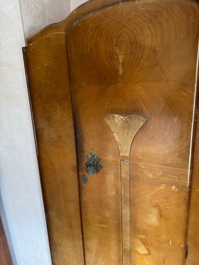 Vintage Art Deco Waterfall Wardrobe Set Ladies and Gentlemans Wardrobes