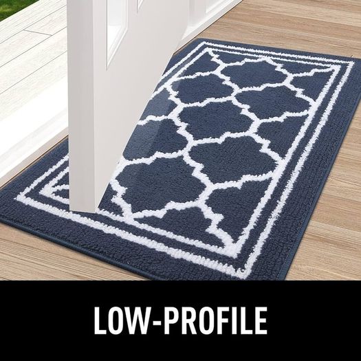 MULTIPLE SIZES/COLOURS AVAILABLE Washable Door Mats Indoor, Dirt Trapper Mat Absorbent Non-Slip Low Profile Doormat for Entrance Inside Kitchen Front Back Door Pets and Dogs 50 x 80 cm
