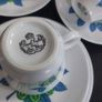 Fabulous Vintage China Set of Four Trios by the Royal Grafton Fine Bone China in Cool Vintage Retro 70s Floral Pattern, Plus a Fifth Duo Image 5