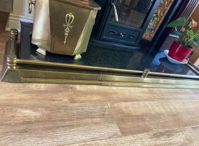 Antique solid brass fire surround / fender
