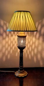 Mid-century pierced brass lamp