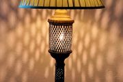 Mid-century pierced brass lamp