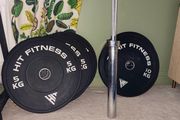 barbell and plates