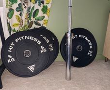 barbell and plates