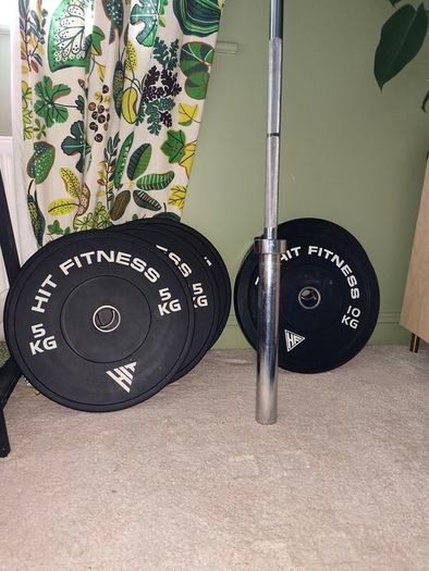 barbell and plates