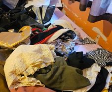 Large Job Lot of Ladies and Mens Clothes Shoes Hats Bags Handbags