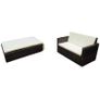 Rattan Garden Sofa Set with Stool and Cushions Image 2
