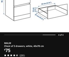 IKEA Malm Bedside Locker