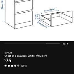 IKEA Malm Bedside Locker