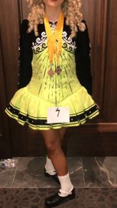 Beautiful yellow and black irish dancing solo dress