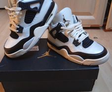 Jordan 4 Retro Sky Blue & Black All Leather High Tops (( Rare Pair ))