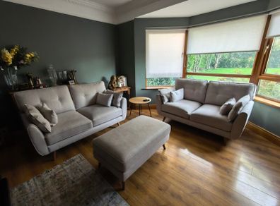 2 x 2 seater couches and footstool