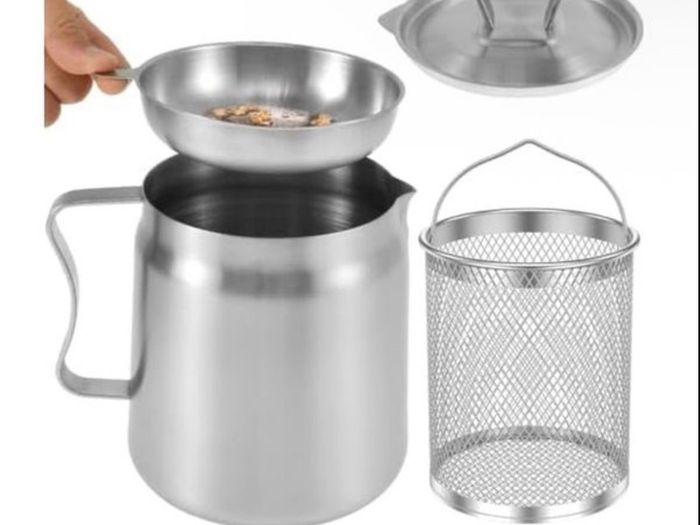 Brand New LOVIVER Stainless Steel Oil Filter Pot,