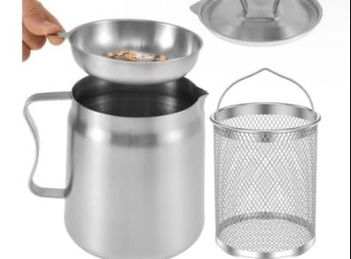 Brand New LOVIVER Stainless Steel Oil Filter Pot,