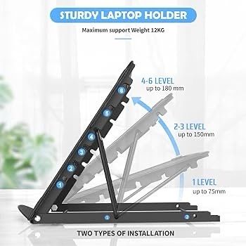 FREE P&P Laptop Stand,Foldable Portable Ventilated Desktop Laptop Holder,Universal Lightweight&Adjustable Ergonomic Tray Mount Compatible with iM(ac)/Laptop/Notebook Computer/Tablet