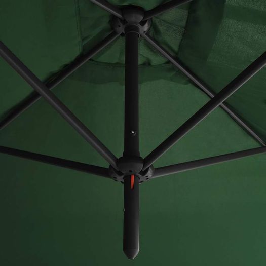 Double Parasol with Steel Pole Green 600x300 cm