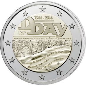 France 2 Euro Commemorative Coin 2014 - The D -Day. Uncirculated.