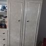 Three piece bedroom unit consisting of two Double bedroom wardrobes with 4 drawer dressing table with swivel mirror Image 2