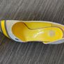 Red or Dead Grey and Yellow Heels with matching bag Image 8