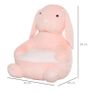 Kids Sofa Chair Children Plush Armchair Stuffed Cute Rabbit Toy Support Seat Learning Baby Nest Sleeping Cushion Bed Soft Snuggle Furniture 60 x 50 x 59cm Pink Image 3
