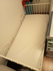 Single bed with a mattress