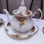 22 piece Tea set With Large Tea Pot Royal Albert Old Country Roses  For 6 Person Setting, Bone China Image 5