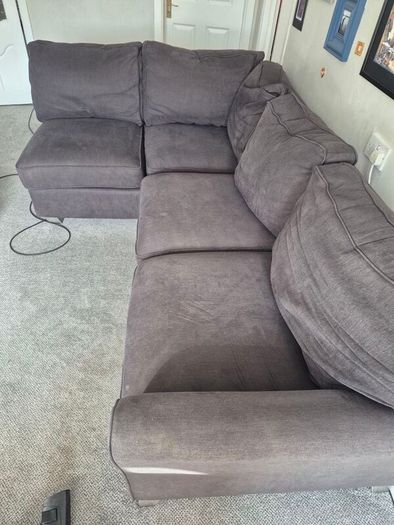 L Shaped Chocolate Brown Sofa