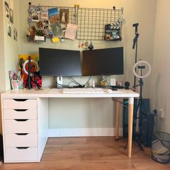 IKEA Desk + ALEX Drawer Unit  Home Office Setup
