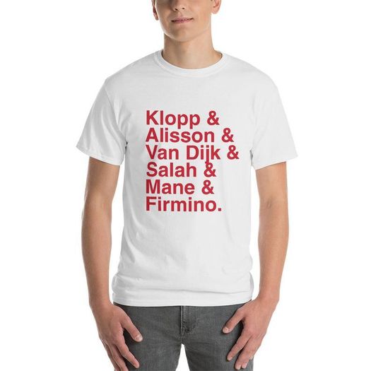 Liverpool Klopp, Alisson, Van Dijk, Salah, Mane, Firmino Mens 100% Cotton T-Shirt