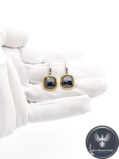 Y2k Italian Designer Sterling Silver Ti Sento Milano Faceted Crystal Earrings