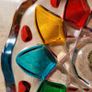 Vintage murano trio rainbow glass bowl & leaf trinket dishes Image 6